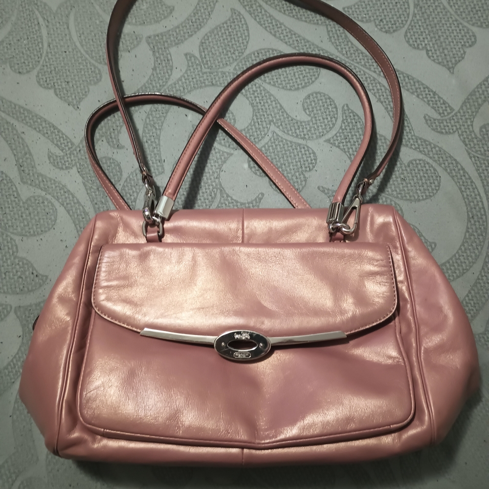 Coach Madison Leather Metallic Satchel